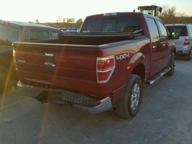 1FTFW1ET6DKG37440 - 2013 FORD F150 SUPER RED photo 4