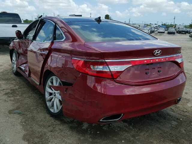 KMHFH4JG4CA140763 - 2012 HYUNDAI AZERA GLS/ RED photo 3