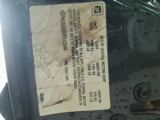 1G2WJ52K8XF313344 - 1999 PONTIAC GRAND PRIX GREEN photo 10