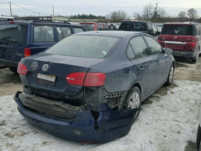 3VW2K7AJ8CM347724 - 2012 VOLKSWAGEN JETTA BASE BLUE photo 4