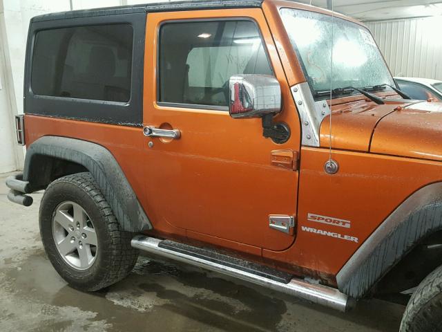 1J4GA2D16BL523111 - 2011 JEEP WRANGLER S ORANGE photo 9