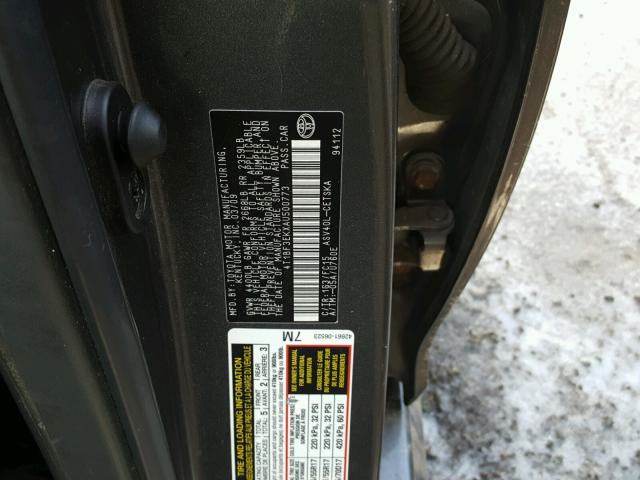 4T1BF3EKXAU500773 - 2010 TOYOTA CAMRY BASE CHARCOAL photo 10