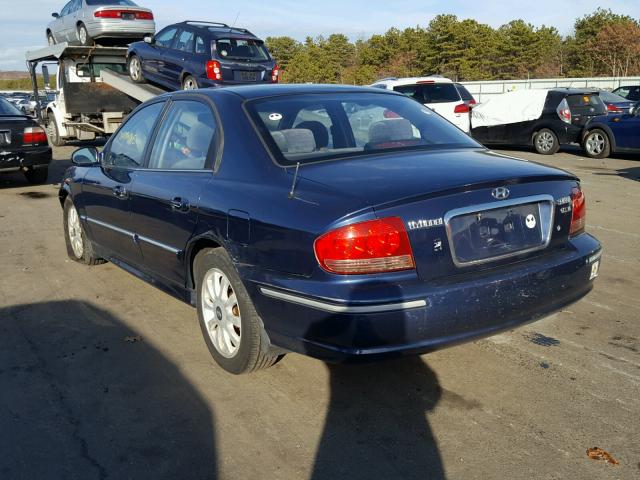 KMHWF35H63A735407 - 2003 HYUNDAI SONATA GLS BLUE photo 3