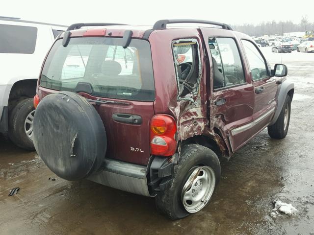 1J8GL48K12W209792 - 2002 JEEP LIBERTY SP PURPLE photo 4