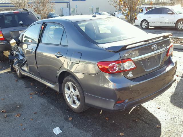 2T1BU4EE1BC645676 - 2011 TOYOTA COROLLA BA CHARCOAL photo 3