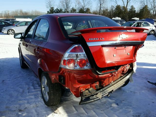 KL1TD56608B141149 - 2008 CHEVROLET AVEO BASE RED photo 3