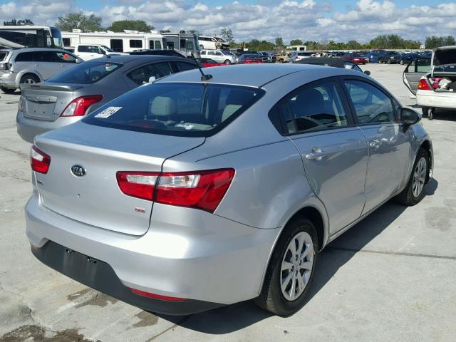 KNADM4A34G6597406 - 2016 KIA RIO LX SILVER photo 4