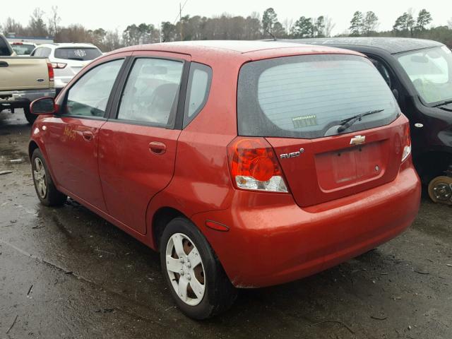 KL1TD66687B736478 - 2007 CHEVROLET AVEO BASE RED photo 3