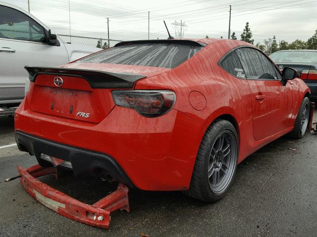 JF1ZNAA10D2713695 - 2013 TOYOTA SCION FR-S RED photo 4