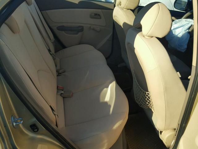 KNADH4A30A6615086 - 2010 KIA RIO LX Ոսկեգույն լուսանկար 6