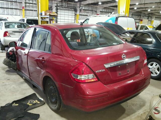 3N1BC11E29L401150 - 2009 NISSAN VERSA S RED photo 3