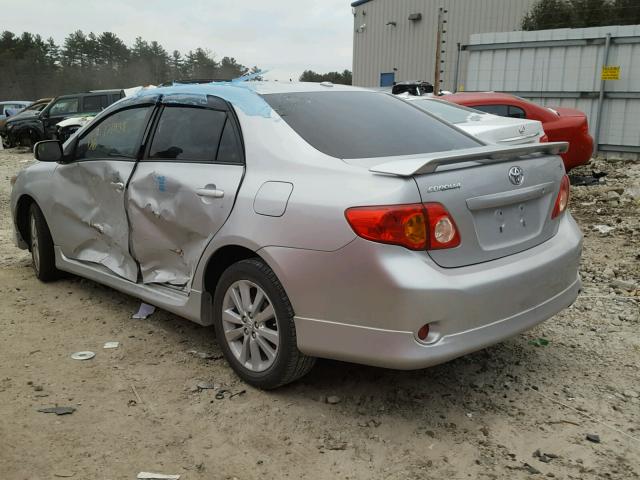 2T1BU40E89C130983 - 2009 TOYOTA COROLLA BA SILVER photo 3