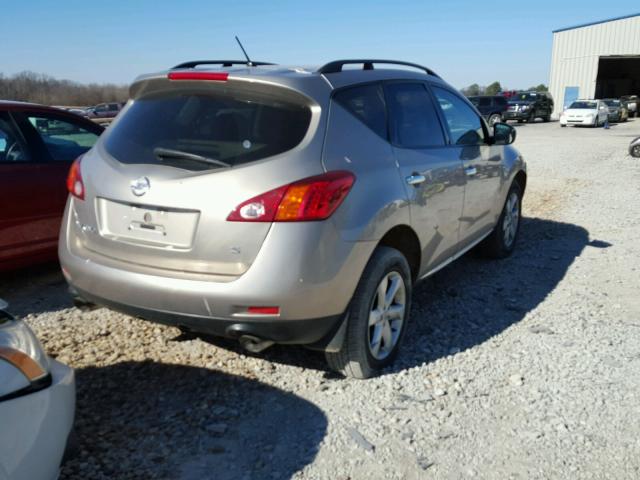 JN8AZ18U39W003075 - 2009 NISSAN MURANO S GOLD photo 4