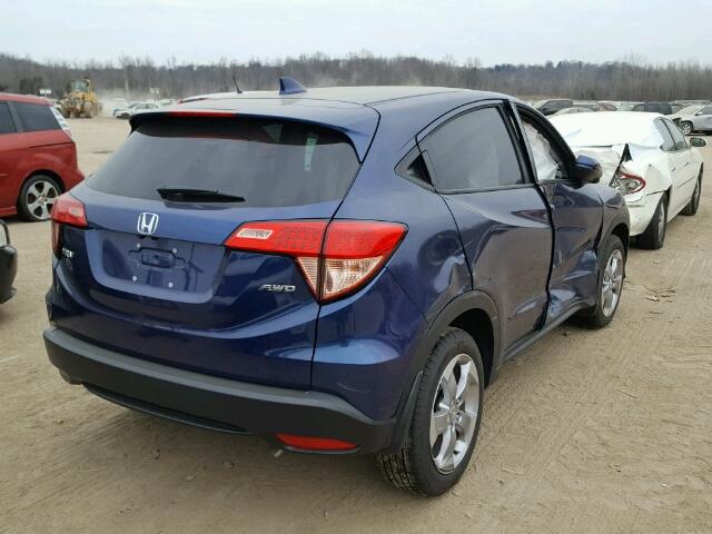 3CZRU6H53HG704256 - 2017 HONDA HR-V EX BLUE photo 4