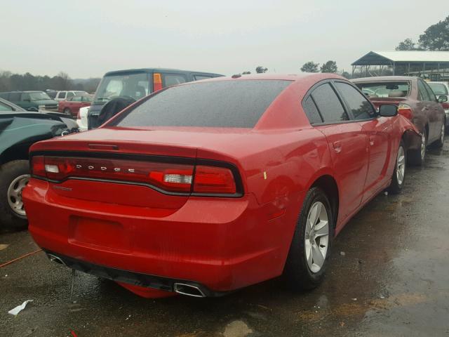 2C3CDXHG7DH609913 - 2013 DODGE CHARGER SX RED photo 4