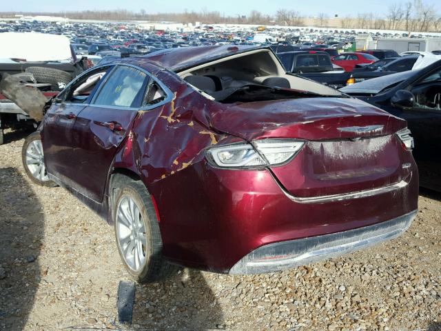 1C3CCCAB4FN742231 - 2015 CHRYSLER 200 LIMITE BURGUNDY photo 3