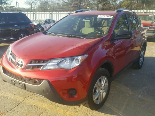 2T3ZFREV1DW053645 - 2013 TOYOTA RAV4 LE RED photo 2