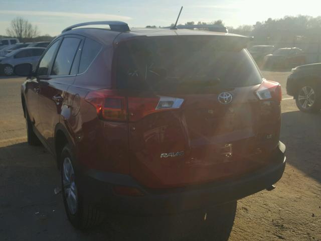 2T3ZFREV1DW053645 - 2013 TOYOTA RAV4 LE RED photo 3