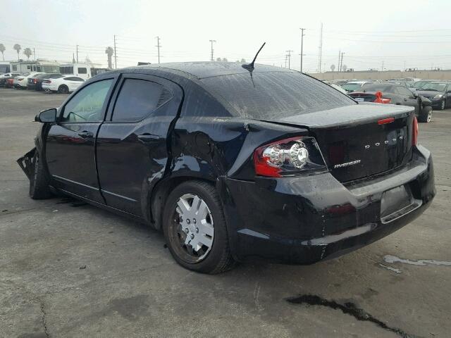 1C3CDZABXCN274873 - 2012 DODGE AVENGER SE BLACK photo 3