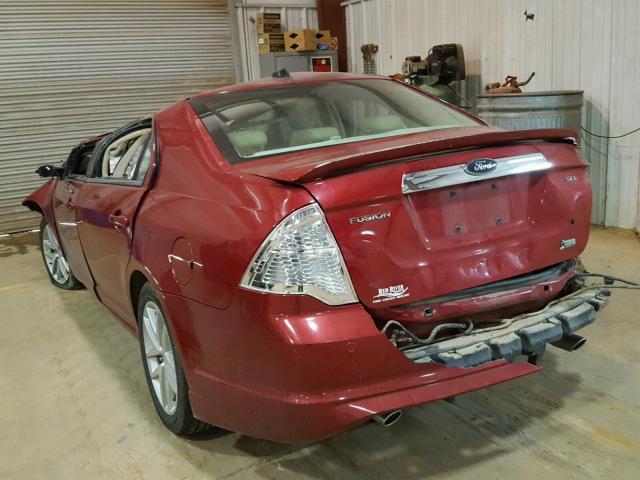 3FAHP0JGXAR244790 - 2010 FORD FUSION SEL RED photo 3