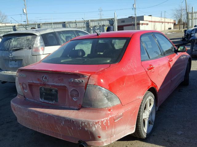 JTHBD192320035673 - 2002 LEXUS IS 300 RED photo 4