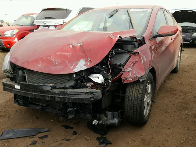 5NPDH4AE3FH651226 - 2015 HYUNDAI ELANTRA SE RED photo 2