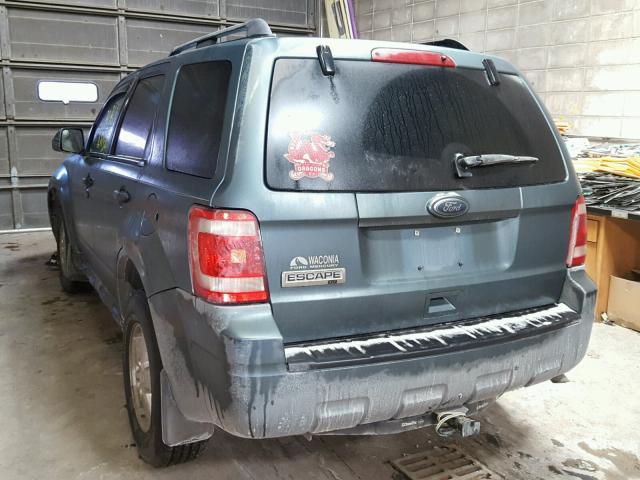 1FMCU9D75AKC06476 - 2010 FORD ESCAPE XLT TEAL photo 3