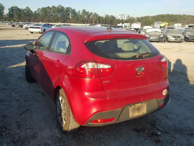 KNADM5A38C6019650 - 2012 KIA RIO LX RED photo 3