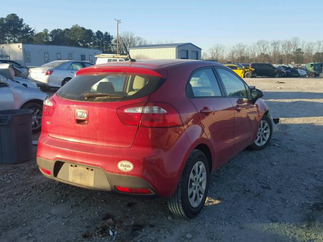 KNADM5A38C6019650 - 2012 KIA RIO LX RED photo 4