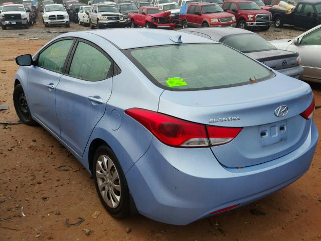 KMHDH4AE0DU561076 - 2013 HYUNDAI ELANTRA GL BLUE photo 3