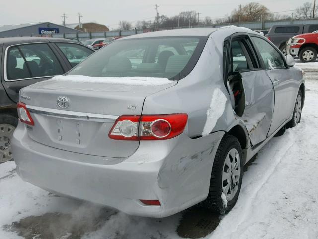 2T1BU4EE9BC592208 - 2011 TOYOTA COROLLA BA SILVER photo 4