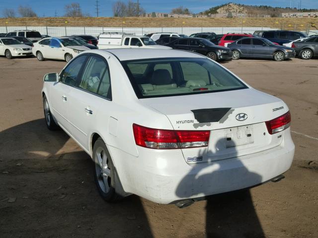 5NPEU46F96H080763 - 2006 HYUNDAI SONATA GLS WHITE photo 3