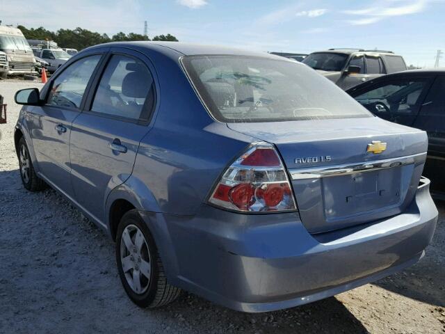 KL1TD56647B113157 - 2007 CHEVROLET AVEO BASE BLUE photo 3