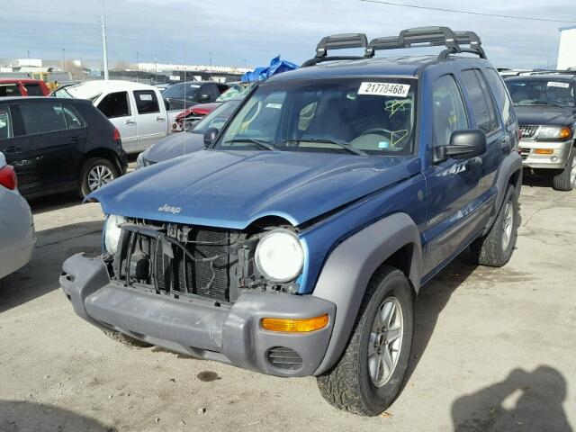 1J4GL48K44W179742 - 2004 JEEP LIBERTY SP BLUE photo 2