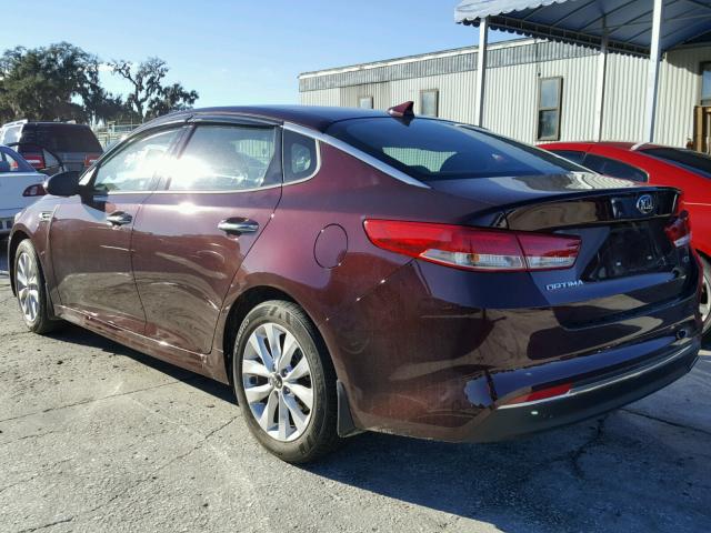 5XXGU4L36HG163259 - 2017 KIA OPTIMA EX MAROON photo 3