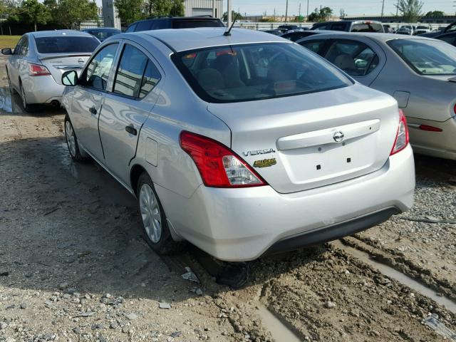 3N1CN7AP1FL914484 - 2015 NISSAN VERSA S SILVER photo 3