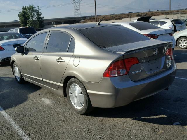 JHMFA36217S009580 - 2007 HONDA CIVIC HYBR BROWN photo 3