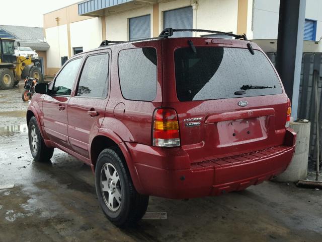 1FMCU94115KA83096 - 2005 FORD ESCAPE LIM BURGUNDY photo 3