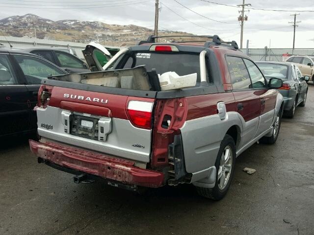 4S4BT62C646102122 - 2004 SUBARU BAJA SPORT MAROON photo 4