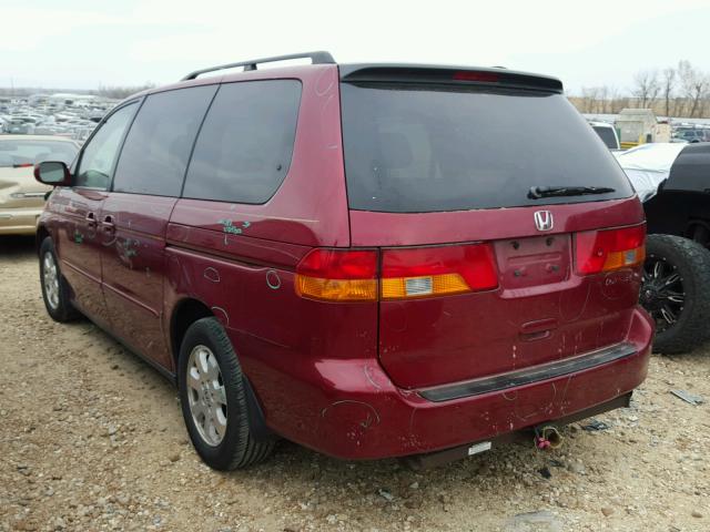 5FNRL18094B045261 - 2004 HONDA ODYSSEY EX BURGUNDY photo 3