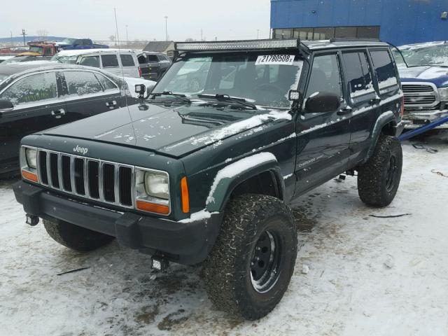 1J4FF48S71L544298 - 2001 JEEP CHEROKEE S GREEN photo 2