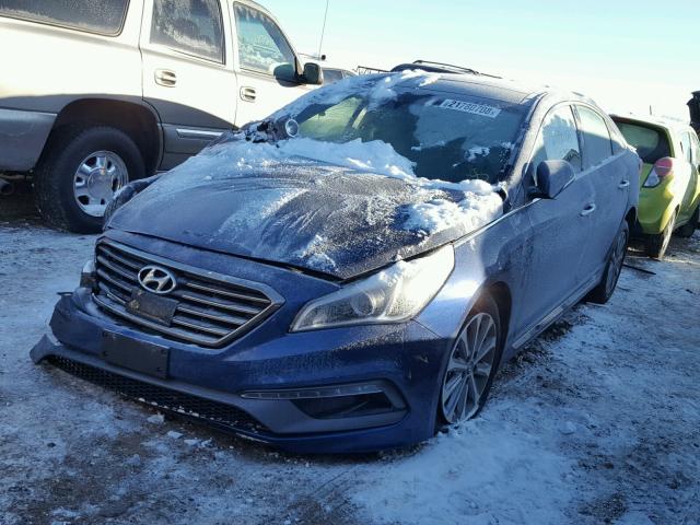 5NPE34AF6GH269592 - 2016 HYUNDAI SONATA SPO BLUE photo 2