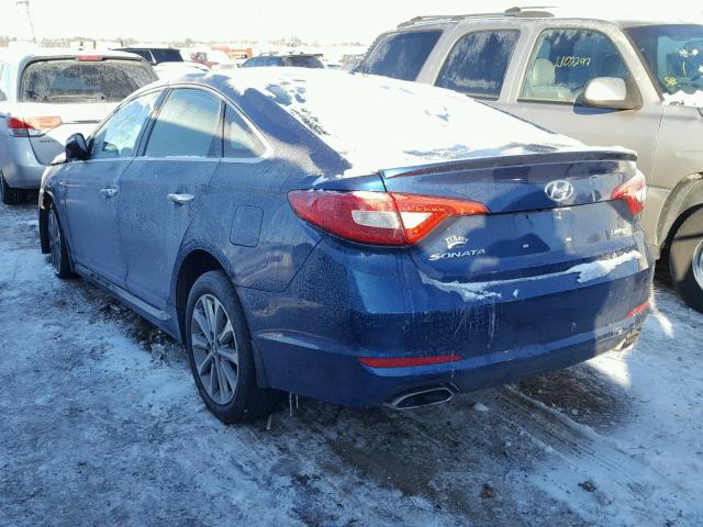 5NPE34AF6GH269592 - 2016 HYUNDAI SONATA SPO BLUE photo 3