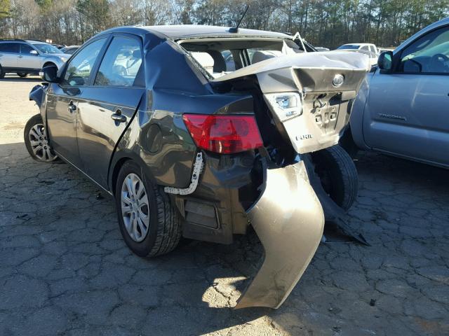 KNAFU4A2XA5051304 - 2010 KIA FORTE EX GRAY photo 3