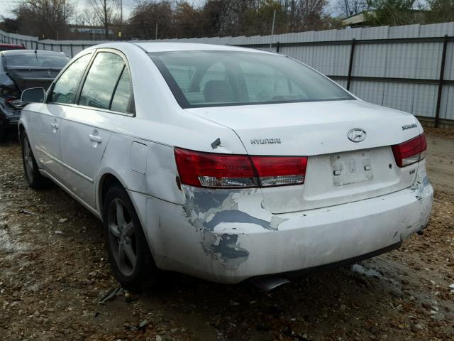 5NPEU46F06H101712 - 2006 HYUNDAI SONATA GLS WHITE photo 3