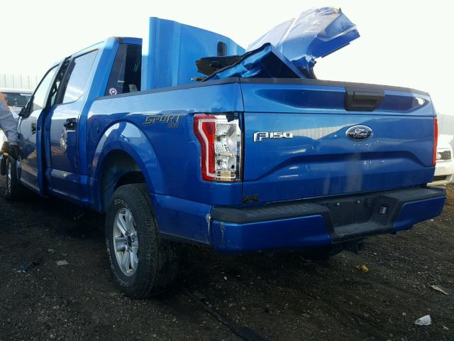 1FTEW1EP9FKE21809 - 2015 FORD F150 SUPER BLUE photo 3