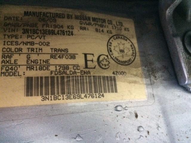 3N1BC13E69L476124 - 2009 NISSAN VERSA S BLUE photo 9