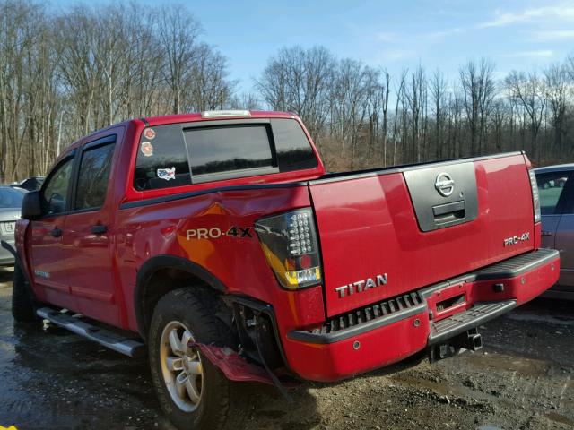 1N6AA0EC0BN324783 - 2011 NISSAN TITAN S RED photo 3