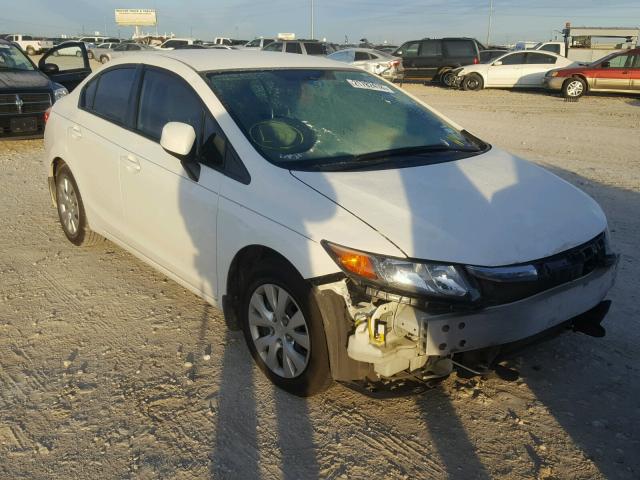 2HGFB2F51CH576250 - 2012 HONDA CIVIC LX WHITE photo 1