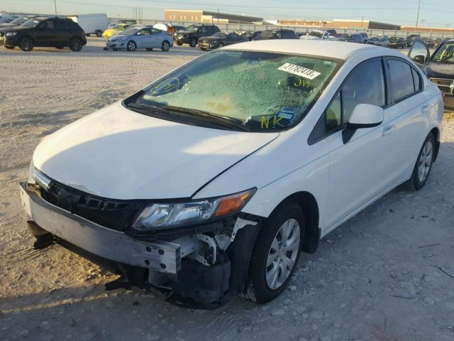 2HGFB2F51CH576250 - 2012 HONDA CIVIC LX WHITE photo 2